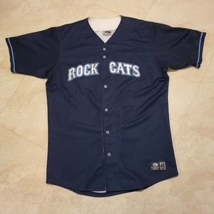 VTG New Britain Rock Cats Men XL USA Made Minor League MiLB Baseball Sewn Jersey